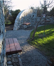 Stone benches Macgregor Park Sooke