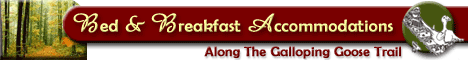 CLICK HERE for Sooke bed and breakfast accommodations along the Galloping Goose Trail Sooke